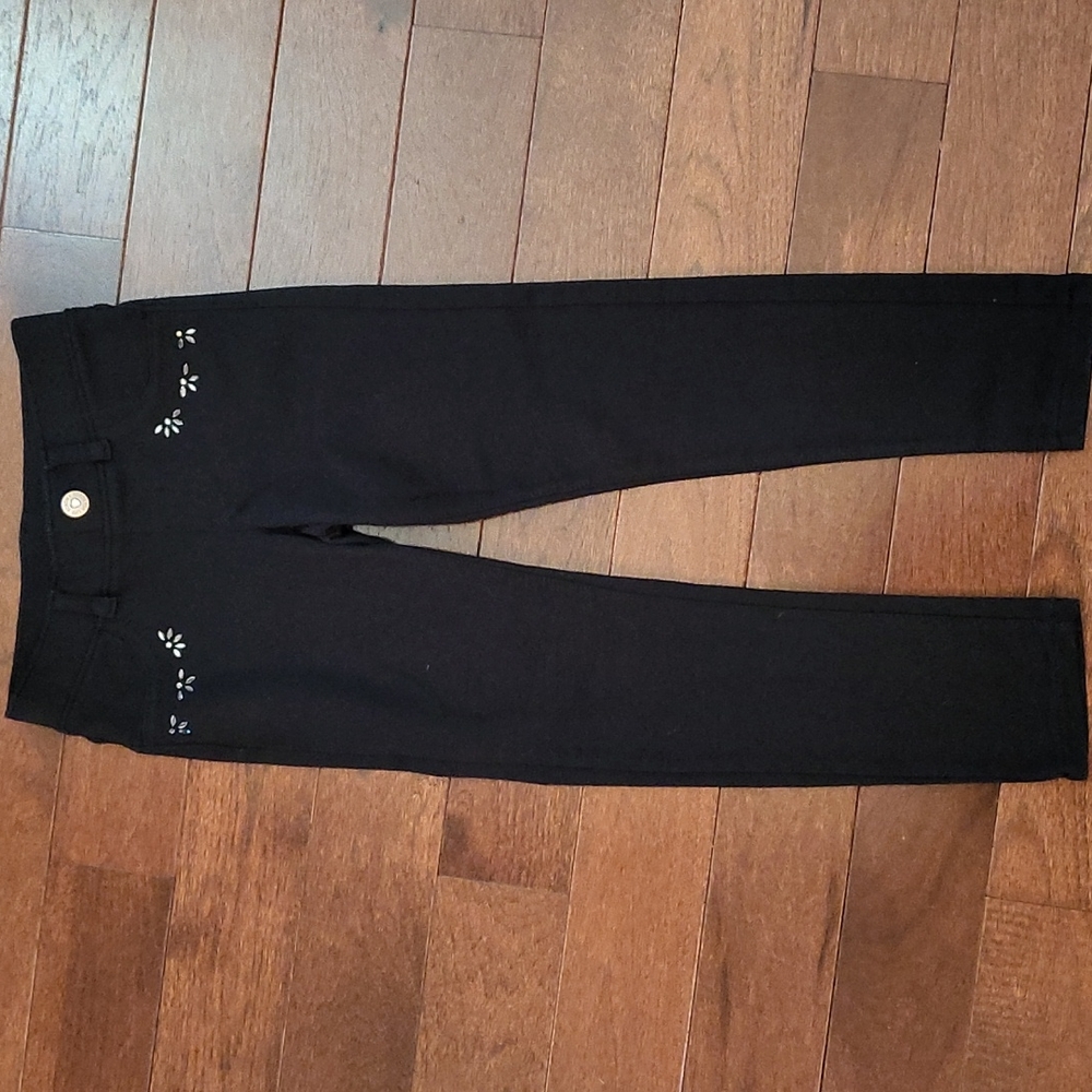 Black embellished girls leggings